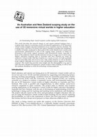 Research paper thumbnail of An Australian and New Zealand scoping study on the use of 3D immersive virtual worlds in higher education