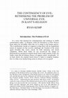 Research paper thumbnail of The Contingency of Evil: Rethinking the Problem of Universal Evil in Kant's Religion