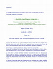 Research paper thumbnail of 2011 05 24 SOCIETE ET POLITIQUE INTEGRALE UNIVERSITE INTEGRALE 12