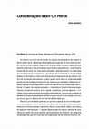 Research paper thumbnail of Considerações sobre On Peirce