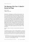 Research paper thumbnail of The Meaning of the Term 'îr dawıd in Samuel and Kings