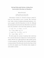 Research paper thumbnail of The Brusselator and Other Polynomial Systems In Chemical Autocatalytic Reactions