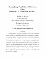 Research paper thumbnail of Determining Flexibility of Molecules Using Resultants of Polynomial Systems 