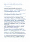 Research paper thumbnail of POST-NATAL DE SEIS MESES, UN PRIMER PASO. Reflexiones y una conversación con Humberto Maturana.