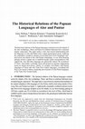 Research paper thumbnail of The historical relation of the Papuan languages of Alor and Pantar