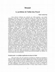 Research paper thumbnail of Problema infinitului la Pascal (Le problème de l'infini chez Pascal)