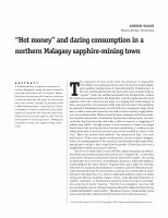 Research paper thumbnail of " Hot Money" and Daring Consumption In a Northern Malagasy Sapphire-Mining Town