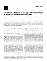 Research paper thumbnail of The Obvious Aspects of Ecological Underprivilege In Ankarana, Northern Madagascar