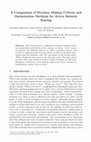 Research paper thumbnail of Active Sensing for Robotics { A Survey