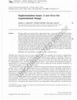 Research paper thumbnail of Implementation teams: A new lever for organizational change