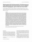 Research paper thumbnail of Mitochondrial DNA phylogeography of the Mesoamerican spiny-tailed lizards ( Ctenosaura quinquecarinata complex): historical biogeography, species status and conservation