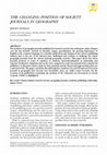 Research paper thumbnail of The changing position of society journals in geography