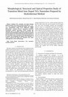 Research paper thumbnail of Morphological, structural and optical properties study of transition metal ions doped TiO2 nanotubes prepared by hydrothermal method