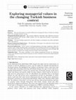 Research paper thumbnail of Exploring managerial values in the changing Turkish business context