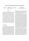 Research paper thumbnail of Privacy and Contextual Integrity: Framework and Applications