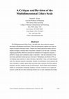 Research paper thumbnail of A critique and revision of the multidimensional ethics scale