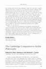 Research paper thumbnail of “Peter Adamson, Richard C. Taylor (ed.), The Cambridge Companion to Arabic Philosophy”