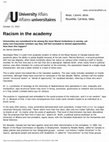 Research paper thumbnail of VP Equity, FHSS -  University Affairs interview on 'Racism in the academy" - October 2010