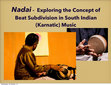 Research paper thumbnail of Exploring Nadai - The concept of beat subdivision in South Indian Music