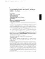 Research paper thumbnail of Discovering Semantic Biomedical Relations Utilizing the Web