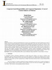 Research paper thumbnail of INTERDISCIPLINARY JOURNAL OF CONTEMPORARY RESEARCH IN BUSINESS Corporate Social Responsibility and Corporate Reputation: A Case of Cement Industry in Pakistan