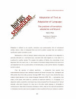 Research paper thumbnail of Adaptation of Text As Adaptation of Language: The Problem of Formalistic