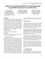 Research paper thumbnail of Analysis of K-Connected MANETs for QoS Multicasting Using EDMSTs Based on Connectivity Index