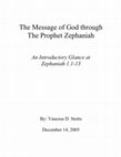 Research paper thumbnail of The Message of God Through The Prophet Zephaniah