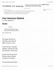 Research paper thumbnail of From "American Dybbuk": "Snake"