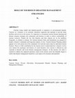 Research paper thumbnail of ROLE OF TOURISM IN DISASTER MANAGEMENT STRATEGIES