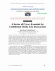 Research paper thumbnail of A Review of Privacy Essentials for Confidential Mobile Data Transactions