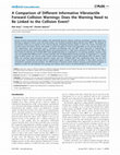 Research paper thumbnail of A Comparison of Different Informative Vibrotactile Forward Collision Warnings: Does the Warning Need to Be Linked to the Collision Event?