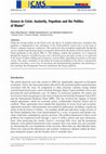 Research paper thumbnail of Greece in Crisis: Austerity, Populism and the Politics of Blame