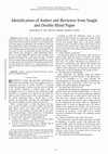 Research paper thumbnail of Identification of Author and Reviewer from Single and Double Blind Paper