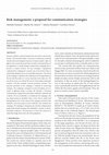 Research paper thumbnail of Risk management: a proposal for communication strategies