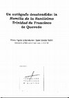 Research paper thumbnail of «Un autógrafo desatendido: la homilía a la Santísima Trinidad de Francisco de Quevedo»