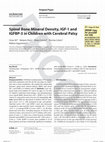 Research paper thumbnail of Fax Original Paper Spinal Bone Mineral Density, IGF-1 and IGFBP-3 in Children with Cerebral Palsy