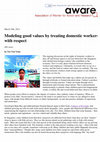 Research paper thumbnail of Op-ed: Modelling good values by treating domestic workers with respect