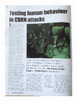 Research paper thumbnail of Testing Human Behaviour in CBRN attacks