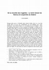 Research paper thumbnail of De La Moralité Des Tragédies: Le Saint Genest De Rotrou Et La Querelle Du Théâtre