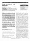 Research paper thumbnail of Deaf Community and Genetics