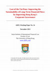 Research paper thumbnail of Last of the Tai-Pans: Improving the Sustainability of Long-Term Financial Flows by Improving Hong Kong’s Corporate Governance