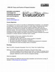 Research paper thumbnail of Theory and Practice of Program Evaluation