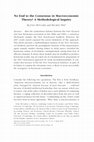 Research paper thumbnail of No End to the Consensus in Macroeconomic Theory? A Methodological Inquiry