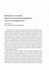 Research paper thumbnail of Recuerdo y recreación. El proceso constitucional gaditano ante sus contemporáneos