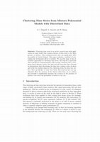 Research paper thumbnail of Clustering time series from mixture polynomial models with discretised data