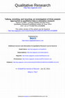 Research paper thumbnail of Talking, wrestling and recycling: An investigation of three analytic approaches to qualitative data in education research