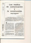 Research paper thumbnail of Los medios de comunicación y la construcción europea