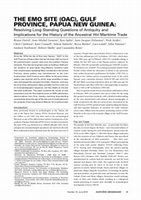 Research paper thumbnail of The Emo Site (OAC), Gulf Province, Papua New Guinea: Resolving Long-Standing Questions of Antiquity and Implications for the History of the Ancestral Hiri Maritime …