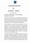 Research paper thumbnail of IL METODO POSITIVO IN AUGUSTE COMTE